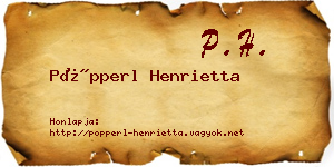 Pöpperl Henrietta névjegykártya